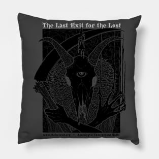 The Last Exit for the Lost Black Skull Pillow