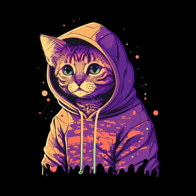 Cool Cat in a Vaporwave Hoodie by gibah