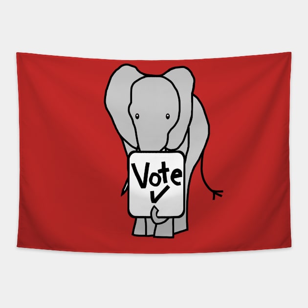 Big Elephant says Vote Tapestry by ellenhenryart