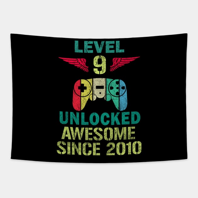 Level 9 Unlocked Awesome Since 2011 Gamers lovers Tapestry by ht4everr