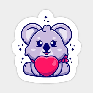 Cute baby koala cartoon with love Magnet