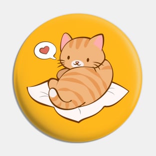 Kawaii Orange Tabby Kitty Cat Love Pin