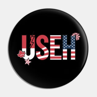 Canadian American USEH Canada USA Flag United States Pin