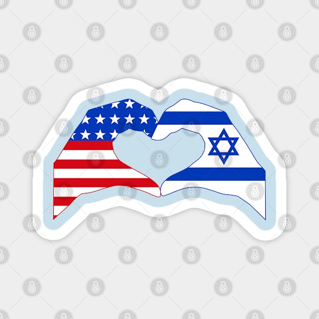 We Heart USA & Israel Patriot Flag Series Magnet by Village Values