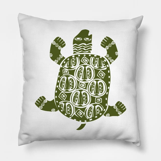 The Turtles in the jungle of Aztec Pillow by IndianaWild