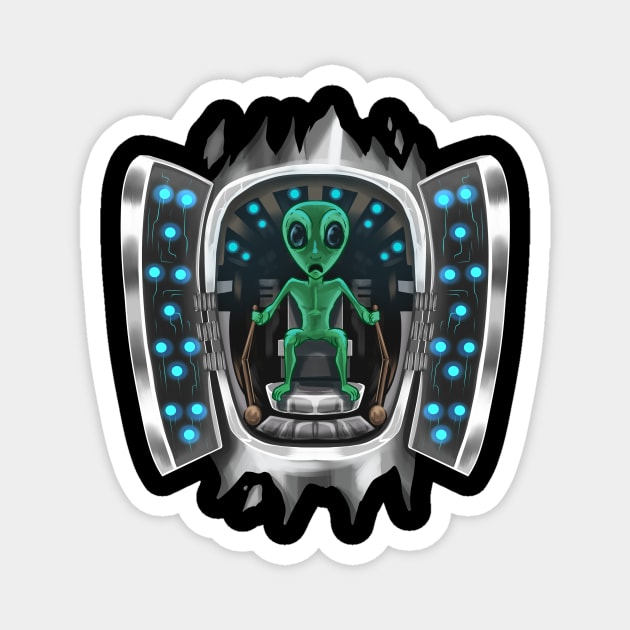 Alien Inside Costume Alien Takes Over Control Halloween Magnet by SinBle