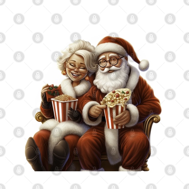 Santa Claus and his Mrs. Claus on white background by Maverick Media