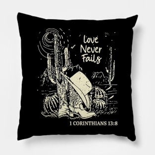 Love Never Fails Boots Desert Pillow