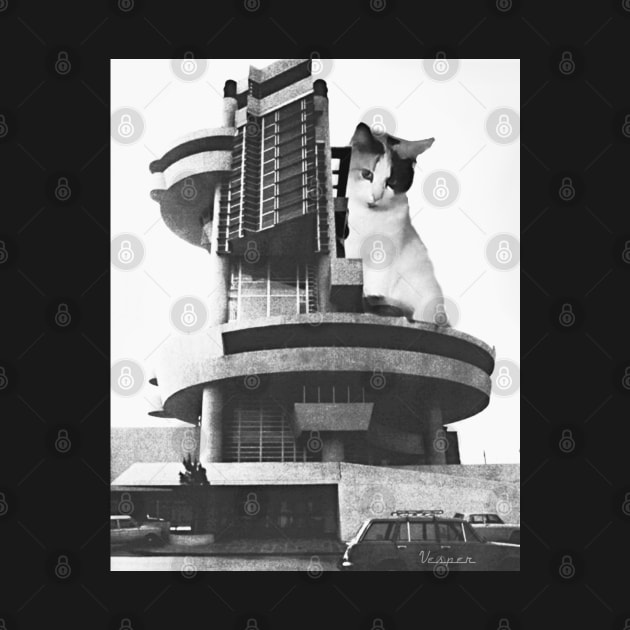 Cats and Brutalist Architecture by VespersEmporium