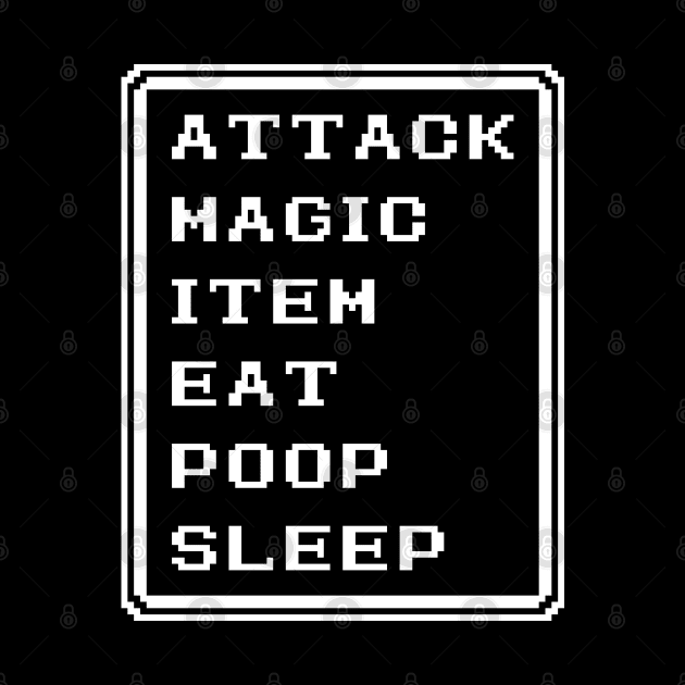 Final Fantasy Battle Menu Eat Poop Sleep Black Mage Version by inotyler