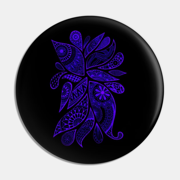 Abstract Zentangle Swirls Design (indigo on black) Pin by calenbundalas