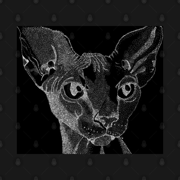 Stipple cat black by Accabella