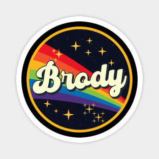 Brody // Rainbow In Space Vintage Style Magnet