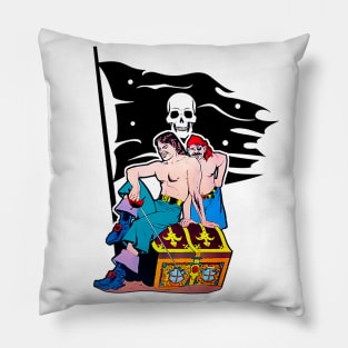 Pirate Flag and Treasure Chest Pillow