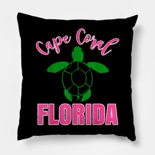 Cape Coral Florida Vacation Beach Family Group Turtle Pillow