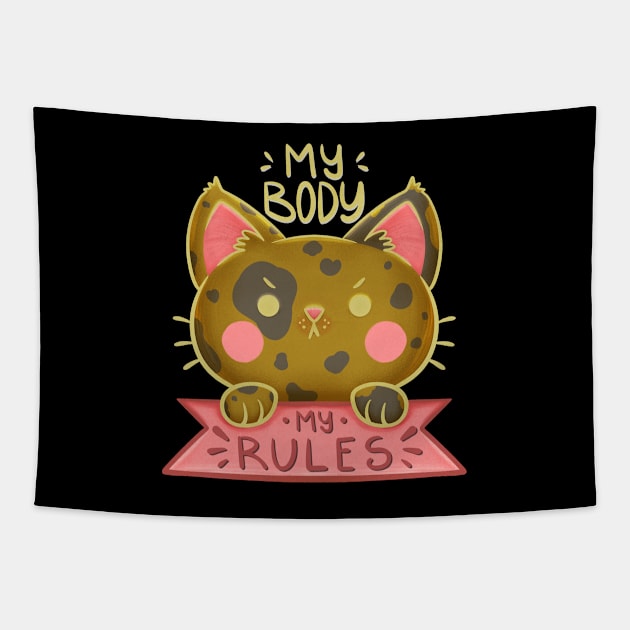 My Body My Rules Tapestry by lamosquitamuerta