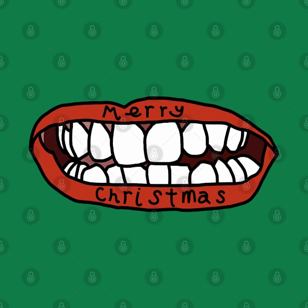 Mouth says Merry Christmas by ellenhenryart