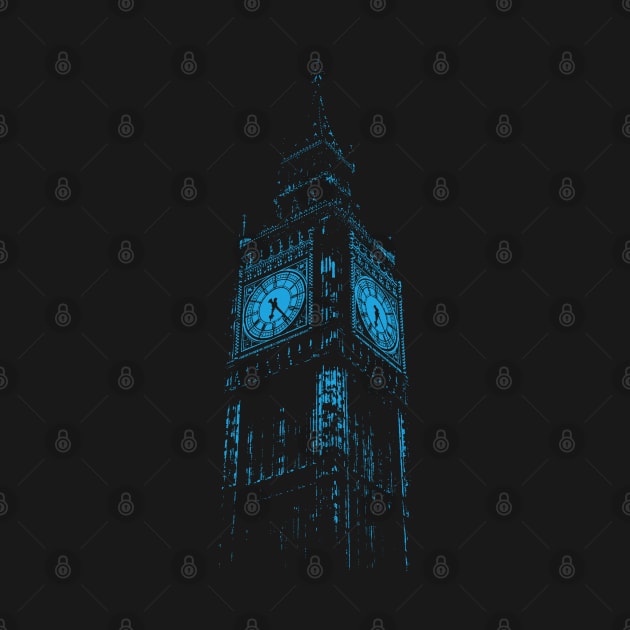 Minimalist Blue Big Ben by PelagiosCorner