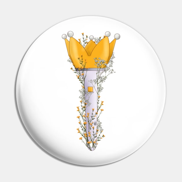 Big Bang Floral Lightstick kpop Pin by RetroAttic