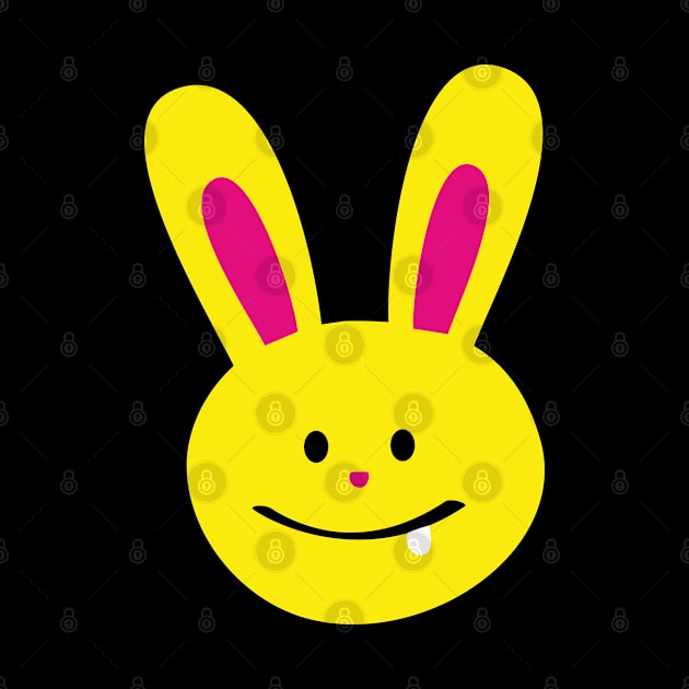 One Tooth Rabbit Emoji Slightly Smiling Bunny Face by HappyGiftArt