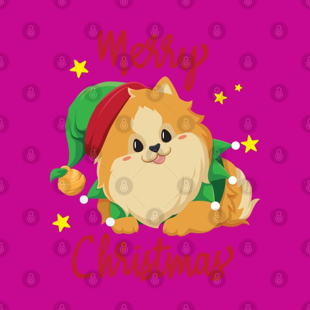 Christmas Pomeranian Merry Xmas by aneisha