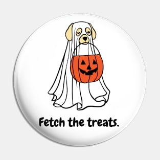 Fetch the Treats Ghost Dog Pin
