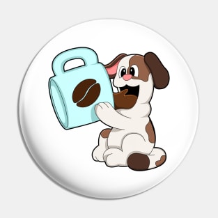 Dog with Cup of Coffee Pin