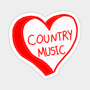 Country Music Red Love Heart Magnet