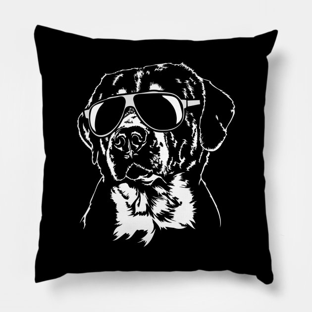 Proud Greater Swiss Mountain Dog sunglasses cool dog Pillow by wilsigns