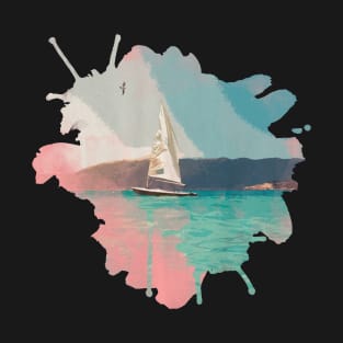 Boat Sea Aquarelle T-Shirt