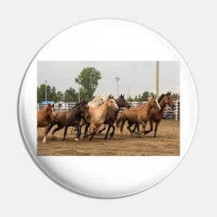 Horses in a trot Pin