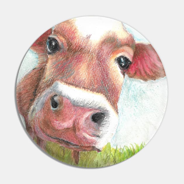 Farmland Cow Pin by ReneeDixonArt