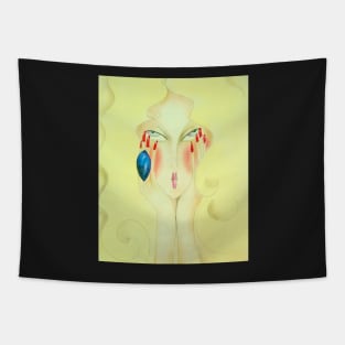 BLONDE FASHION 70S GIRL POSTER DRAWING Tapestry