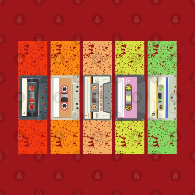 Vintage Cassette Tapes (without texts) by Green Gecko Creative