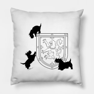 Scottish Terriers with Lion Rampant Pillow