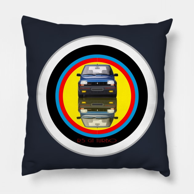 Renault 5 GT Turbo on target Pillow by AaaahEeeekStudio