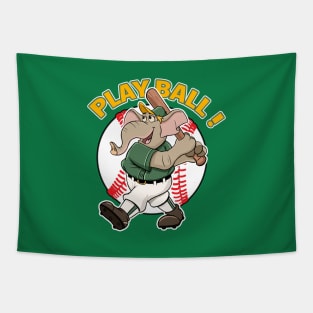 Play Ball! Athletics Baseball Mascot Stomper Tapestry