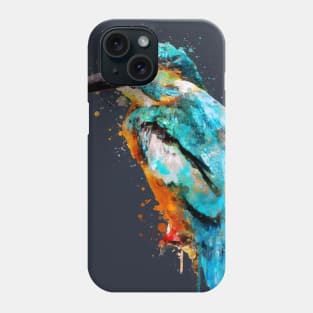 Dramabite Watercolor kingfisher bird artsy artistic painting wildlife Phone Case