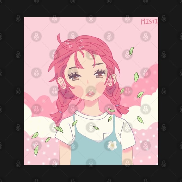 Kawaii Anime Pink Hair Girl by Misti