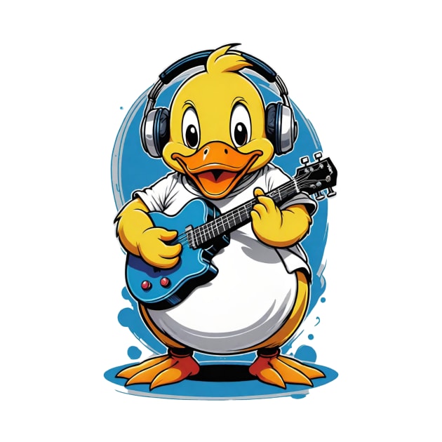 Cute duck singing with guitar by Human light 