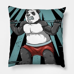 Panda Bodybuilding Hustle For That Muscle Pillow