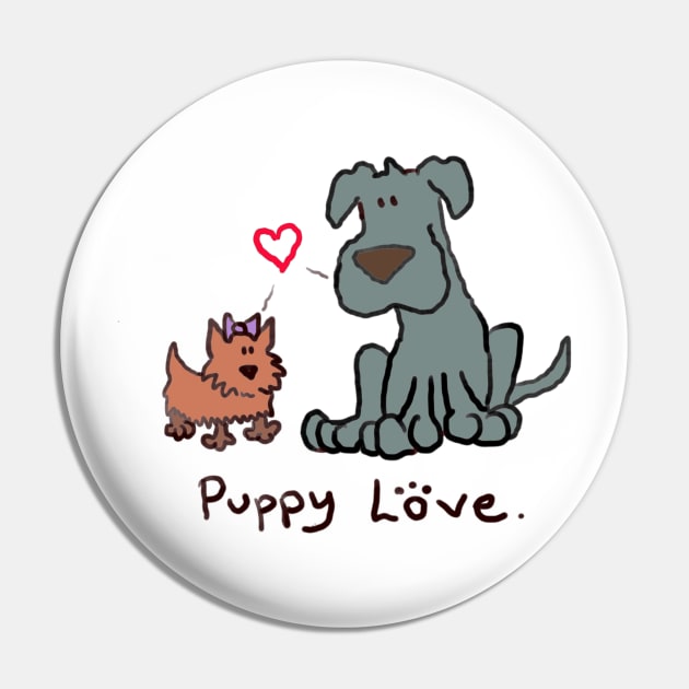 Puppy Love Valentine Great Dane & Yorkie Pin by MoPaws