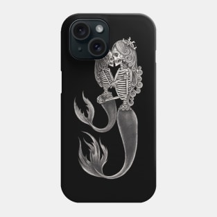 Couple love mother and daughter mermaid skull. Phone Case