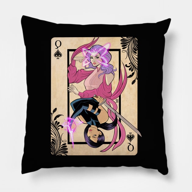 British Psylocke Queen of Spades Pillow by sergetowers80