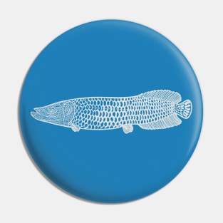 Arapaima - detailed hand drawn fish lover's design Pin