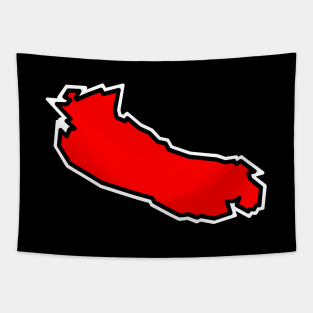 Gabriola Island in a Spicy Red Colour - Simple Silhouette - Gabriola Island Tapestry