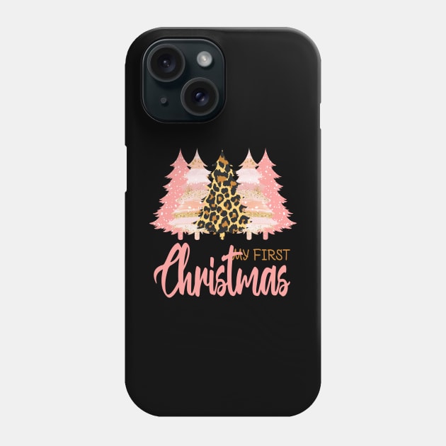 my first Christmas leopard print tree Phone Case by NIKA13