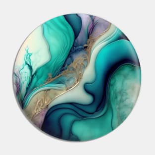 Aquarium - Abstract Alcohol Ink Resin Art Pin