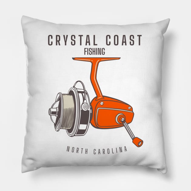 North Carolina Crystal Coast Fishing in NC Pillow by Contentarama