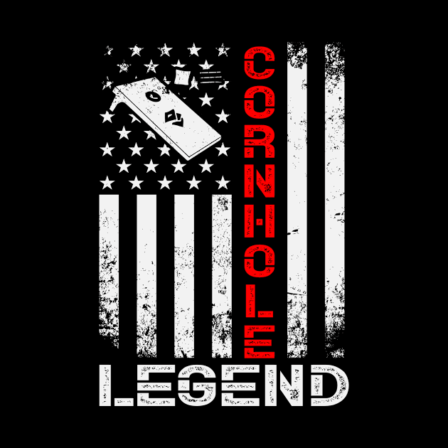 Cornhole Legend USA Flag by Visual Vibes